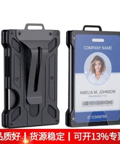 Metal Badge Card Holder for Work ID with RFID Protection - Model: 694737865142
