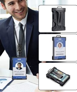 Alternative view of Metal Badge Card Holder for Work ID with RFID Protection - Model: 694737865142