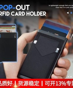 Metal Card Case for Business Cards and Credit Cards with Secure Clip - Model: 684991625338
