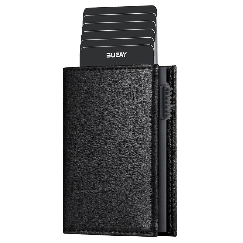 Oil Wax Leather Card Case for Quick Access with Metal Money Clip - Model: 680929181427 - 图片 5