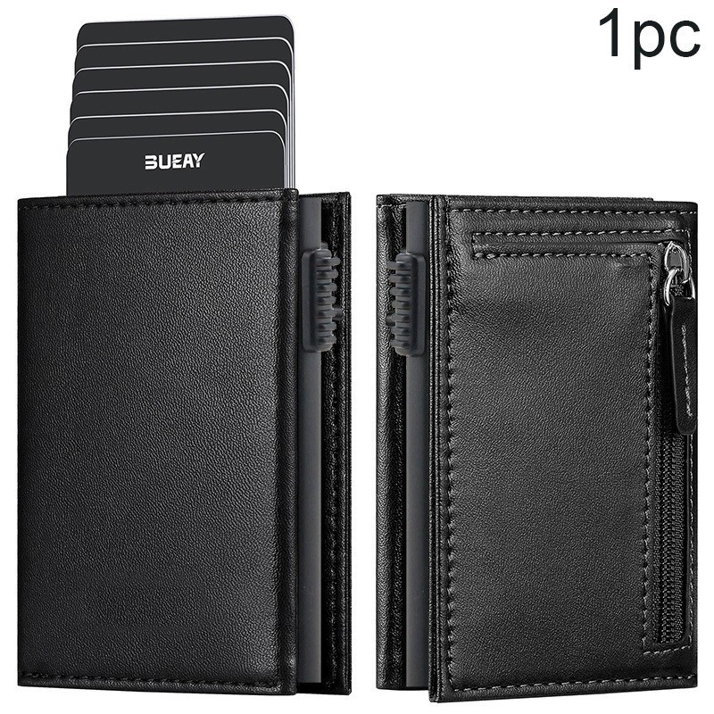 Oil Wax Leather Card Case for Quick Access with Metal Money Clip - Model: 680929181427 - 图片 6