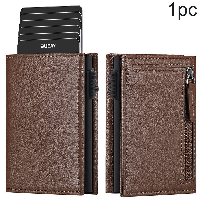 Oil Wax Leather Card Case for Quick Access with Metal Money Clip - Model: 680929181427 - 图片 7