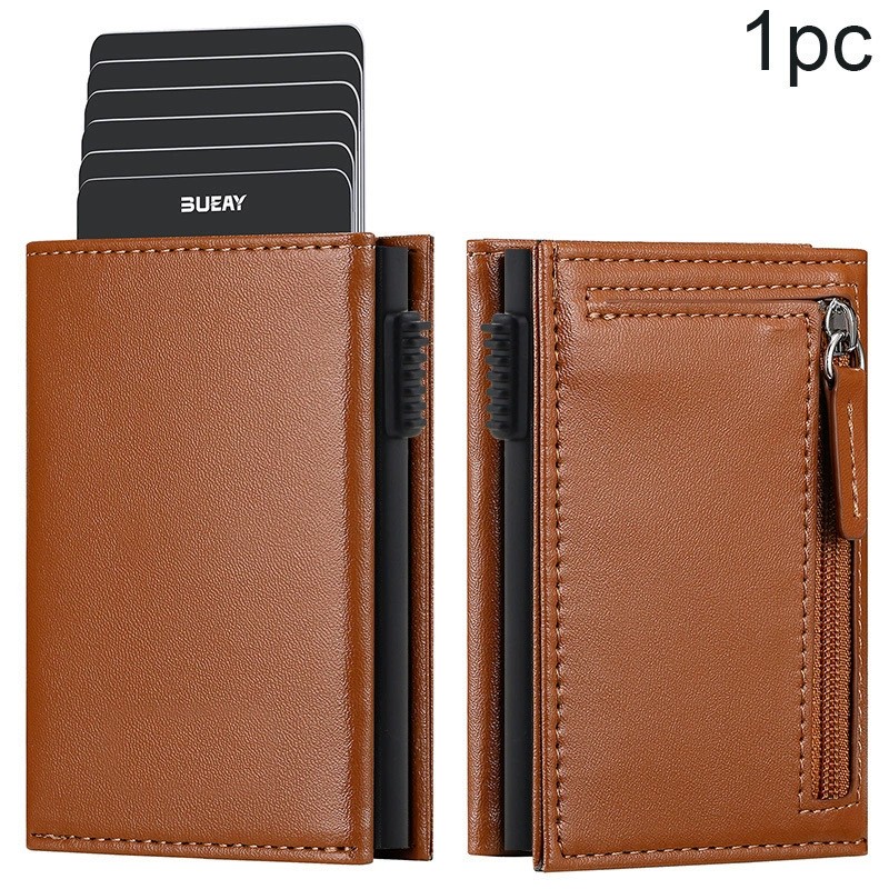 Oil Wax Leather Card Case for Quick Access with Metal Money Clip - Model: 680929181427 - 图片 8