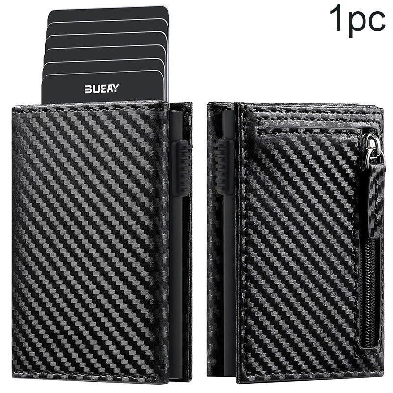 Oil Wax Leather Card Case for Quick Access with Metal Money Clip - Model: 680929181427 - 图片 9