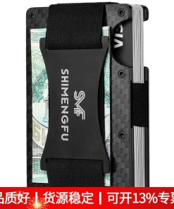 Men's Aluminum Alloy Card Holder for Anti-Demagnetization and Anti-Skimming with Carbon Fiber Ultra-Thin Design - Model: 679260148859