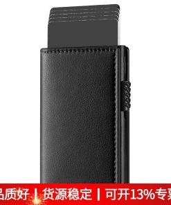 RFID Card Holder Wallet for Cash and Credit Cards with Button Clip - Model: 936414586976