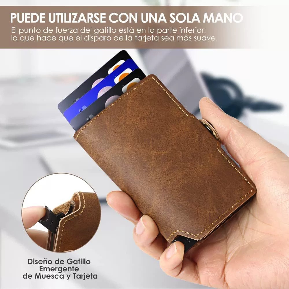 Slim Metal Card Holder for Men with Anti-Theft Clip - Model: 925496571699 - 图片 3