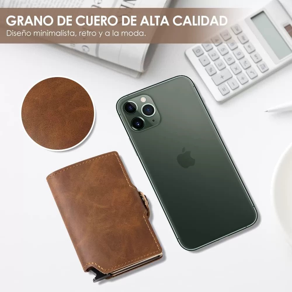 Slim Metal Card Holder for Men with Anti-Theft Clip - Model: 925496571699 - 图片 5