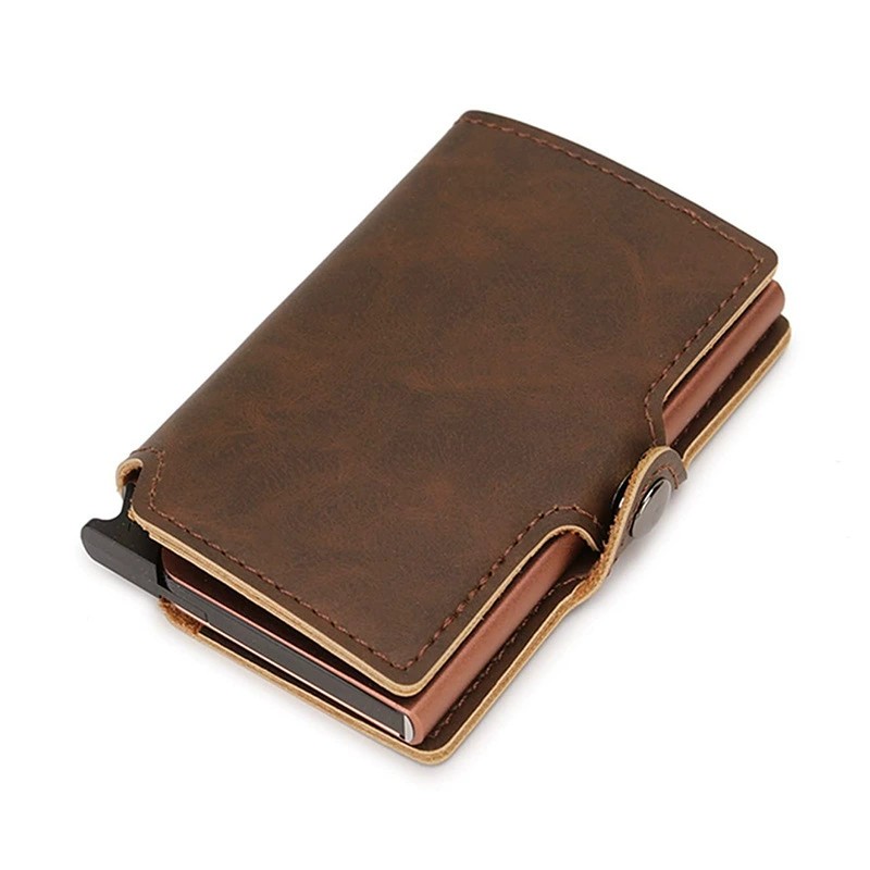 Slim Metal Card Holder for Men with Anti-Theft Clip - Model: 925496571699 - 图片 10
