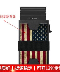 Large Capacity Card Case with US Flag Pattern for ID and Credit Card Storage - Model: 912714402400