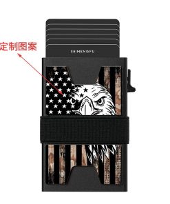 Alternative view of Large Capacity Card Case with US Flag Pattern for ID and Credit Card Storage - Model: 912714402400