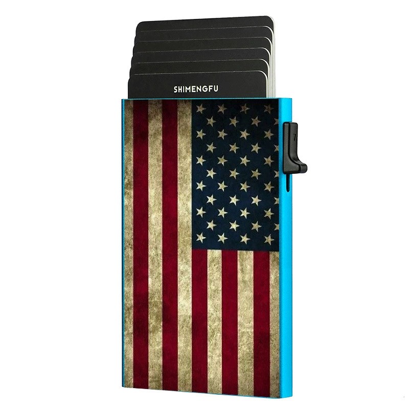 Metal Card Holder for Quick Access with American Flag Design - Model: 912694974345 - 图片 4