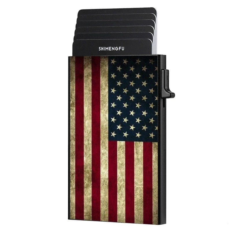 Metal Card Holder for Quick Access with American Flag Design - Model: 912694974345 - 图片 6