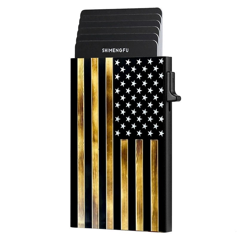 Metal Card Holder for Quick Access with American Flag Design - Model: 912694974345 - 图片 7