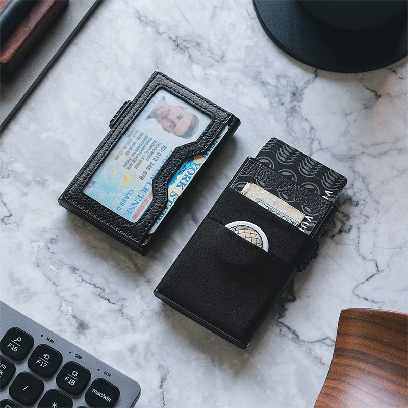 RFID Blocking Card Holder for Men with ID Badge Slot - Model: 908967415416 - 图片 3