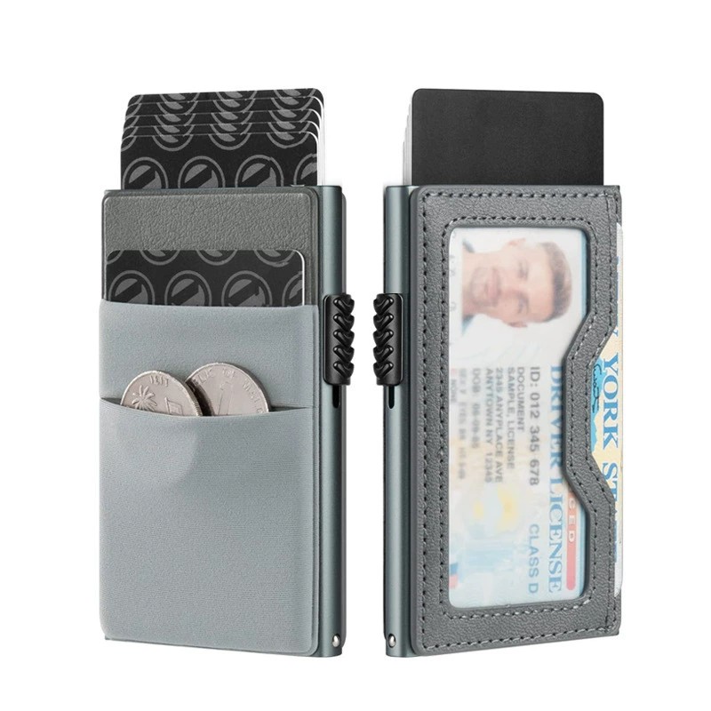 RFID Blocking Card Holder for Men with ID Badge Slot - Model: 908967415416 - 图片 5
