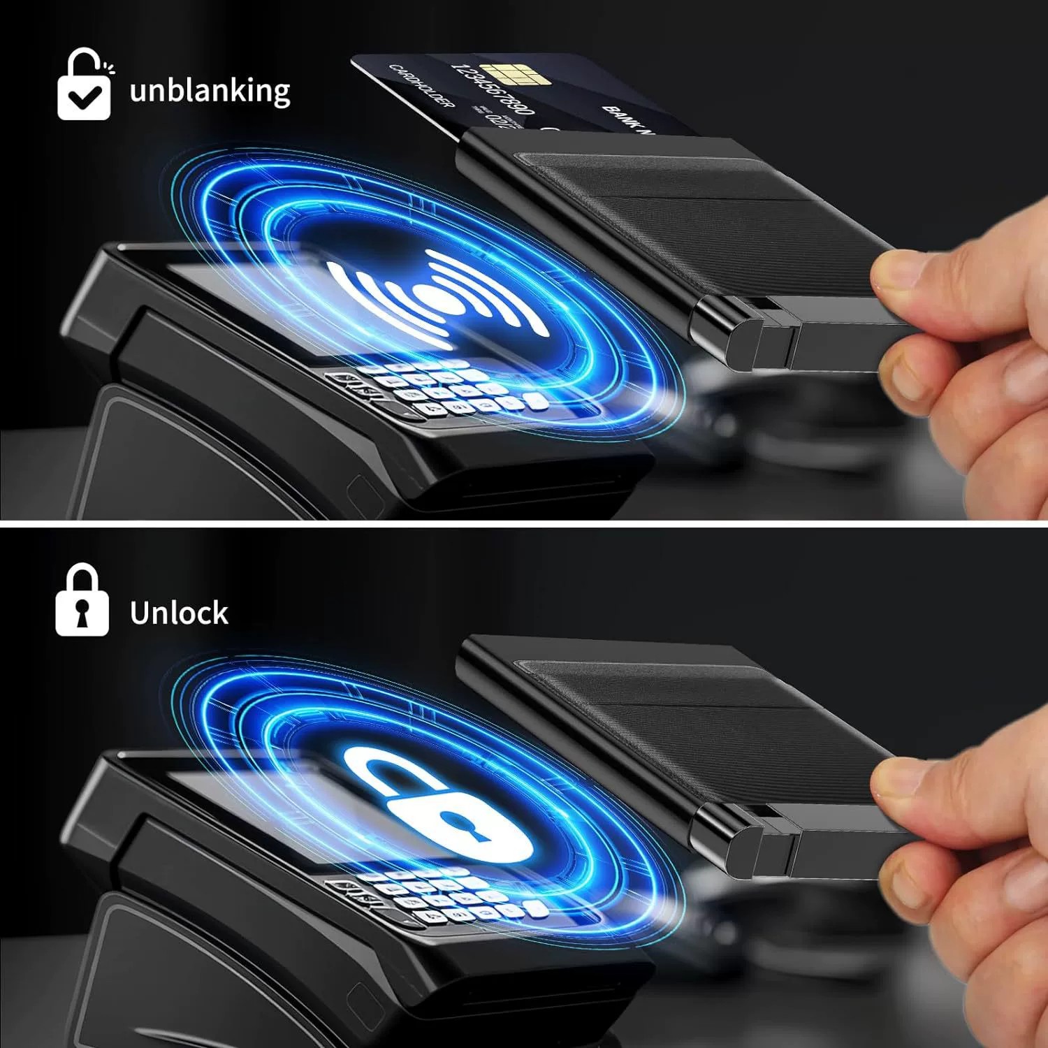 Anti-Skimming Card Wallet for Men with Automatic Pop-Up Card Case - Model: 833366675022 - 图片 4