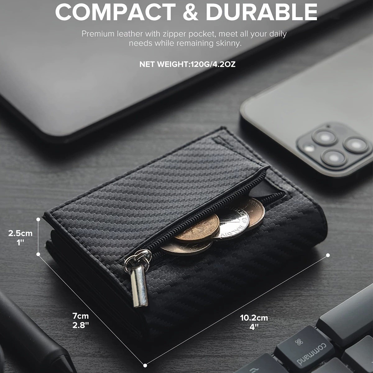 RFID Blocking Card Holder for Men with Magnetic Closure - Model: 765741435544 - 图片 4
