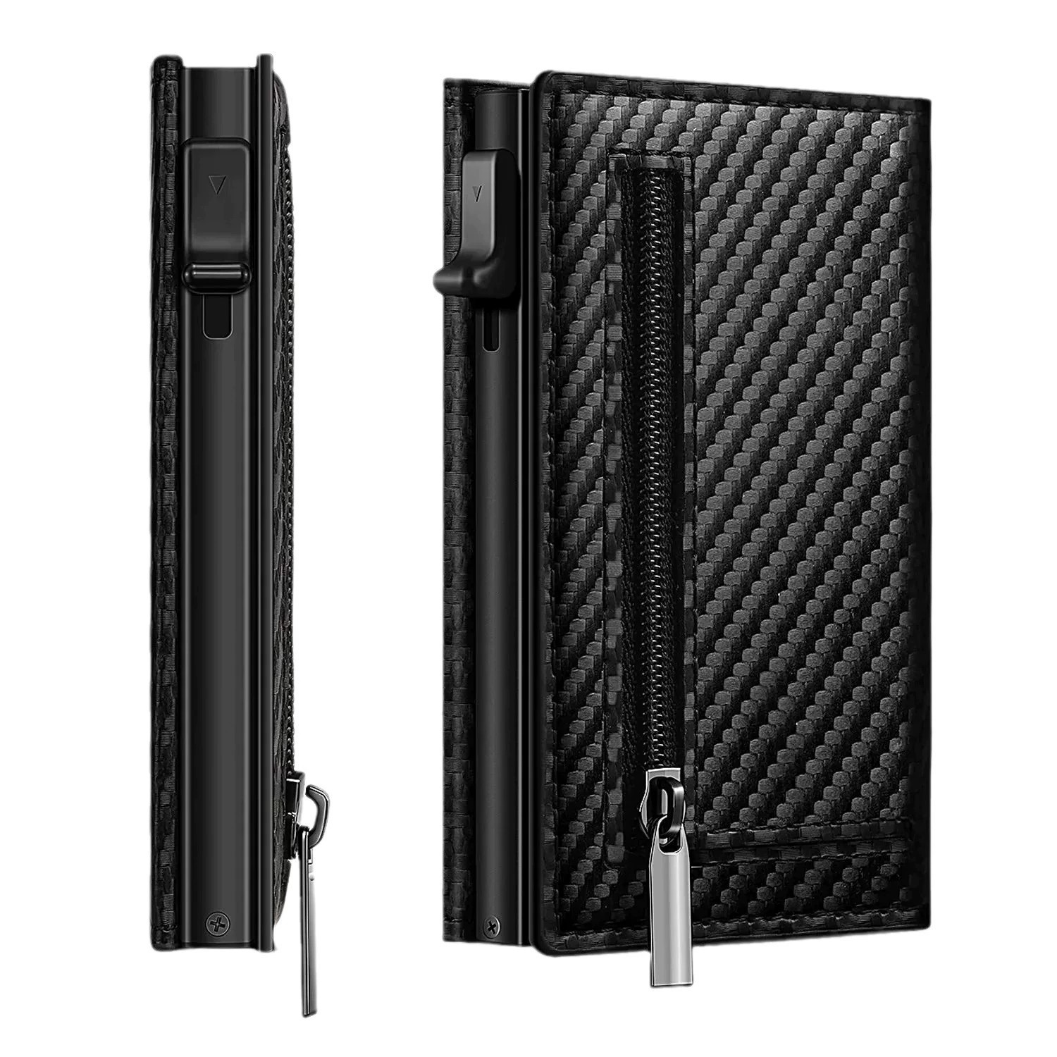 RFID Blocking Card Holder for Men with Magnetic Closure - Model: 765741435544 - 图片 5