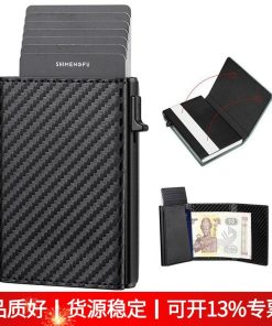 Anti-Theft Card Holder for Men with Anti-Skimming Protection and Pop-Up Design - Model: 765714735989