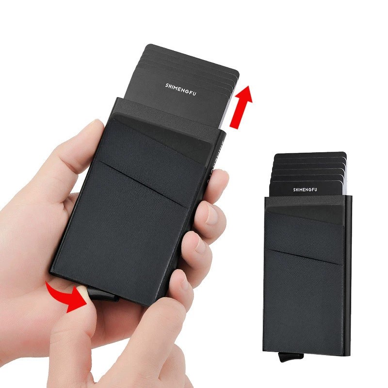 Anti-Skimming Credit Card Case for Secure Travel with Slide Pop-Up - Model: 739316656326 - 图片 2