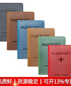 Retro Leather Travel Document Case for Passport and Tickets - Model: 719471850350