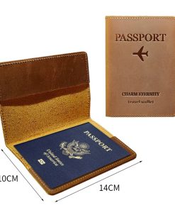 Alternative view of Retro Leather Travel Document Case for Passport and Tickets - Model: 719471850350