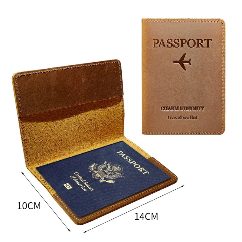 Retro Leather Travel Document Case for Passport and Tickets - Model: 719471850350 - 图片 2