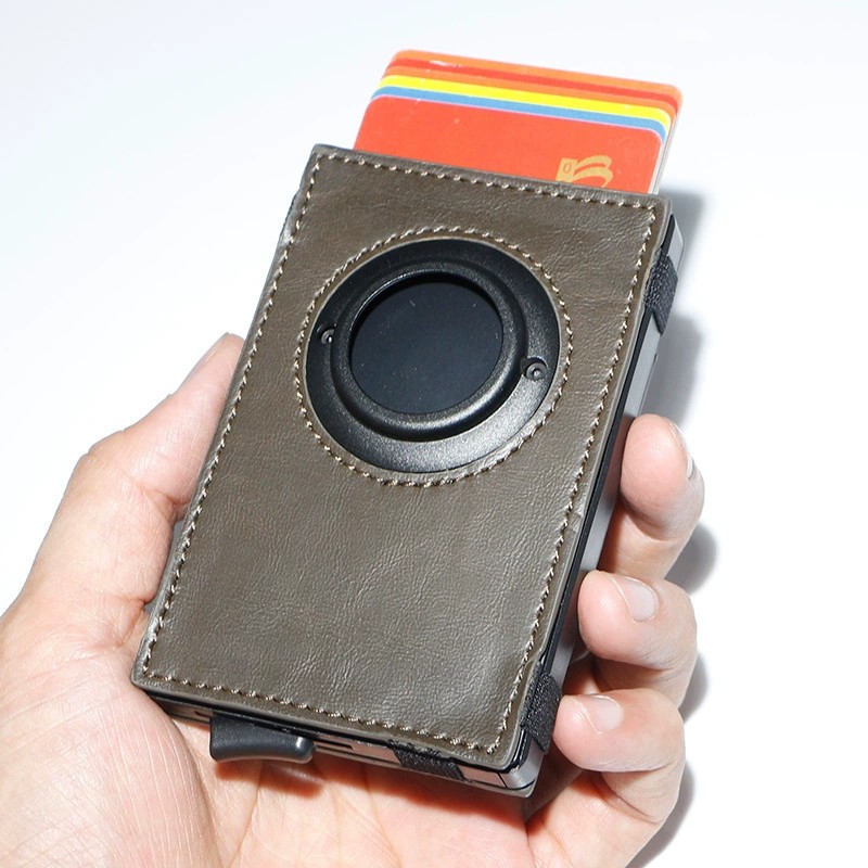 Automatic Pop-Up Card Holder for Men with Airtag Tracking, Large Capacity - Model: 715150140480 - 图片 4