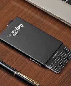 Alternative view of Ultra-Thin Metal Card Holder for Men and Women with RFID Blocking - Model: 679573213492