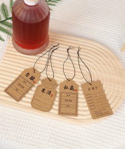 Alternative view of Blank Kraft Paper Tags with Elastic Cord for Pricing Jewelry - Model: 1002601609840