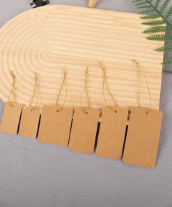 Customizable Kraft Paper Price Tag with Elastic Cord for Retail Displays - Model: 1000382542046