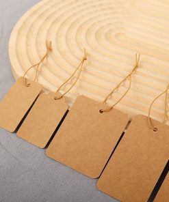 Alternative view of Customizable Kraft Paper Price Tag with Elastic Cord for Retail Displays - Model: 1000382542046