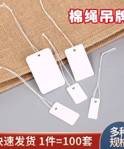 Jewelry Accessory Material Label with Cotton Rope for Price Tag and Hang Tag - Model: 1000207573664