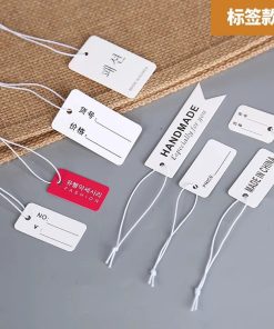 Handwritten Kraft Paper Price Tags for Jewelry with Elastic Cord - Model: 1001438297465