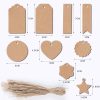 Kraft Paper Hang Tags with String for Labeling Glass Bottles - Model: 684186429926
