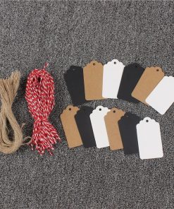 Alternative view of Blank Kraft Hang Tags for Gift Wrapping and Greeting Cards with Black Card - Model: 750384271582