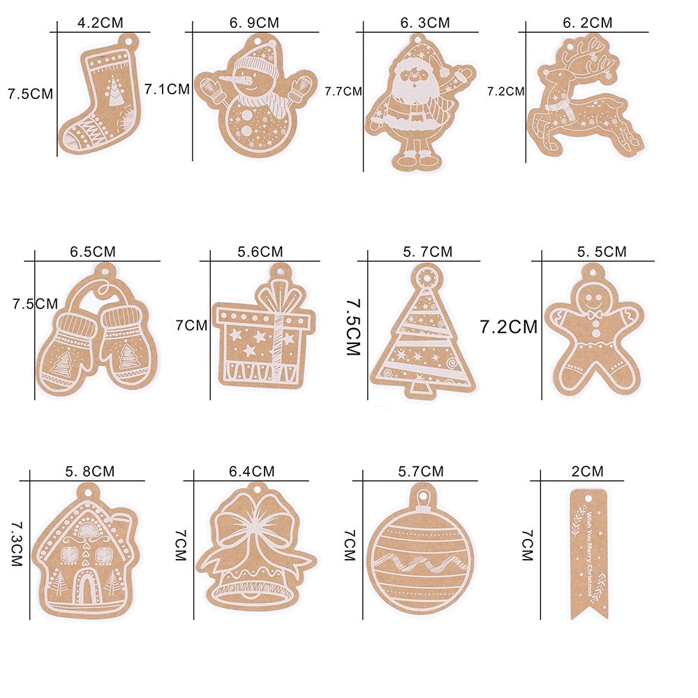 Cartoon Santa Claus Kraft Paper Tags for Birthday Party Banquet Hanging Decor - custom logo apparel and promotional gifts by Ncgift