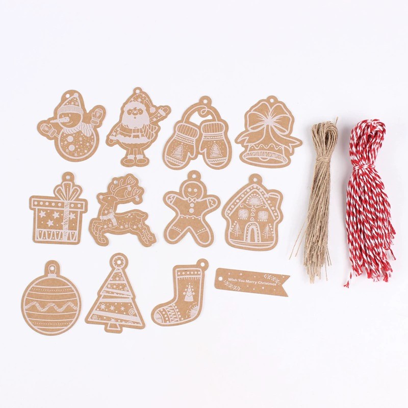 Cartoon Santa Claus Kraft Paper Tags for Birthday Party Banquet Hanging Decor – Model: 806721434665 - custom logo apparel and promotional gifts by Ncgift