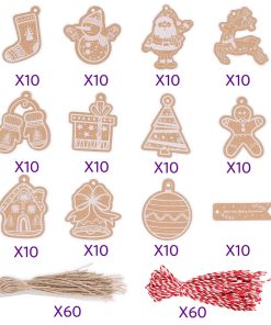 Cartoon Santa Claus Kraft Paper Tags for Birthday Party Banquet Hanging Decor – Model: 806721434665 - custom logo apparel and promotional gifts by Ncgift