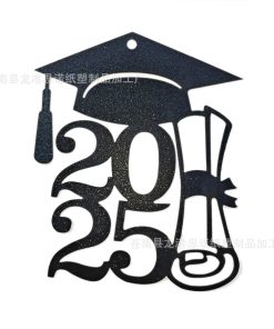 Alternative view of 2025 Graduation Party Decoration Hanging Ornament with Gold Glitter - Model: 910185628484