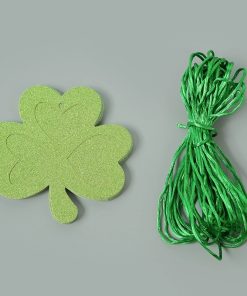 St. Patrick's Day Party Decoration Banner with Gold Glitter Clovers - Model: 1010828120833