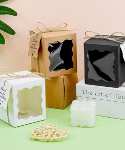 Alternative view of Gift Box for Wedding Candy with Window and Kraft Paper - Model: 900315479963