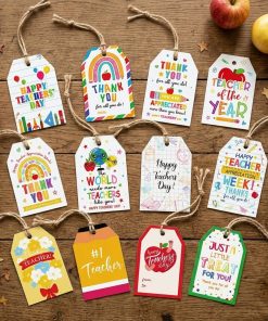 Teacher Appreciation Gift Tag with Colorful Cartoon Design - Model: 1037132118308