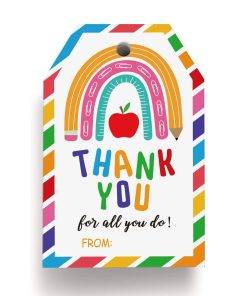 Alternative view of Teacher Appreciation Gift Tag with Colorful Cartoon Design - Model: 1037132118308