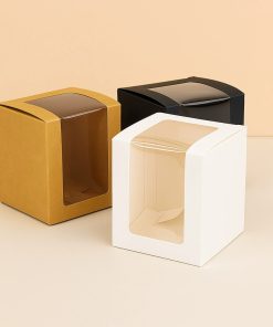 Alternative view of Aromatherapy Candle Packaging Box with Rectangular Window, Black Cardboard - Model: 945349284888