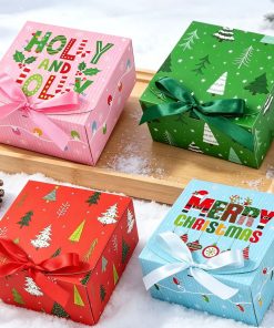 Flip-Top Gift Box for Christmas Wrapping, with Bow - Model: 1065926417950