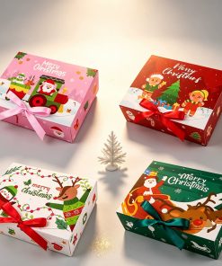 Christmas Party Favor Box with Santa Pattern for Candy and Gifts - Model: 1062212814739
