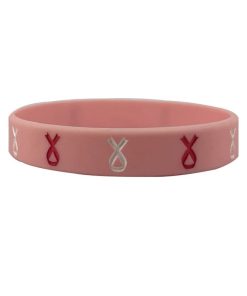 Alternative view of Pink Silicone Wristband for Breast Cancer Awareness Day - Model: 731170591014