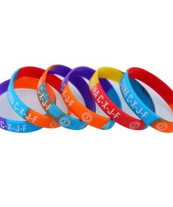 Alternative view of Custom Silicone Wristband for Events with Glow-in-the-Dark Rubber, Adjustable Adult Child Bracelet - Model: 738430491240